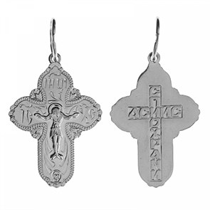 Крест серебрянный, с корундами, Спаси и сохрани, 1.02 гр. ПР.К.000282