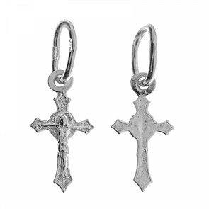 Крест серебрянный, с корундами, Царь Славы, 0.29 гр. ПР.К.000284