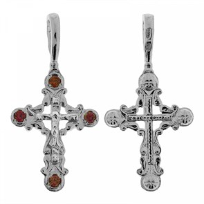 Крест серебрянный, с корундами, Спаси и сохрани, 1.80 гр. ПР.К.000395