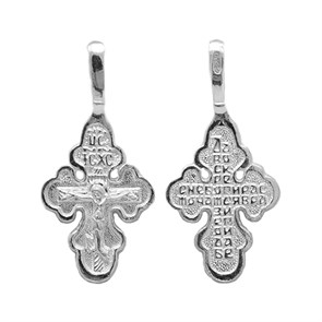 Крест серебрянный, Чернение (оксидирование), с корундами, коллекция 