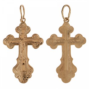 Крест золотой, с корундами, 2.40 гр. ПР.К.000492