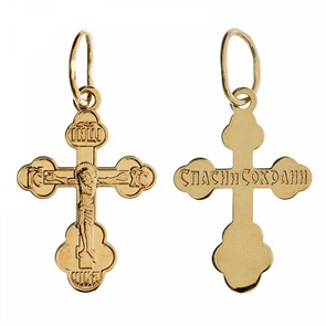 Крест золотой, с корундами, коллекция "Иваново", 0.90 гр. ПР.К.000590