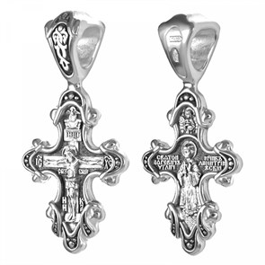 Крест серебрянный, Чернение (оксидирование), с корундами, Дмитрий Св., коллекция 