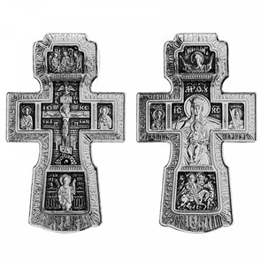 Крест серебрянный, с корундами, Павел Св.-Петр Св.-Троица Св., коллекция 