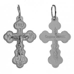 Крест серебрянный, с корундами, Москва златоглавая-2, 1.73 гр. ПР.К.000701