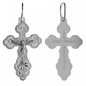 Крест серебрянный, с корундами, Москва златоглавая-2, 1.70 гр. ПР.К.000708