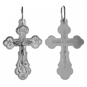 Крест серебрянный, с корундами, Москва златоглавая-2, 1.62 гр. ПР.К.000709