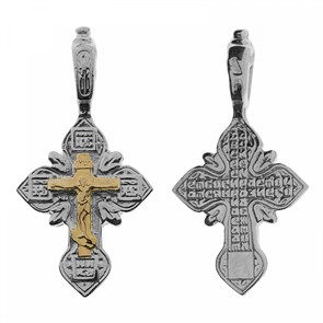 Крест серебро/золото, с корундами, Золотые купола, 1.63 гр. ПР.К.000841