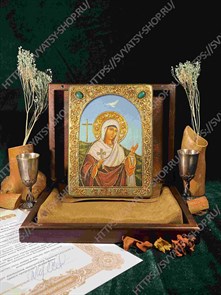 {{productViewItem.photos[photoViewList.activeNavIndex].Alt || productViewItem.photos[photoViewList.activeNavIndex].Description || 'Подарочная икона Святая мученица Иулия (Юлия) Карфагенская на мореном дубе 20х15'}}