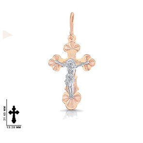 Крест золотой, с алмазной и лазерной огранкой. Вес  0,99 гр. MG68