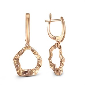 Серьги золотые без вставок. Вес 3,9 г. MG216