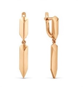 Серьги золотые без вставок. Вес 2,23 г. MG228