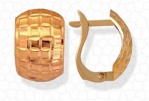 Серьги золотые без вставок. Вес 2,03 г. MG238