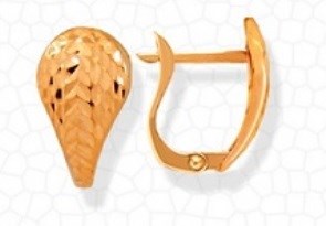 Серьги золотые без вставок. Вес 1,60 г. MG241