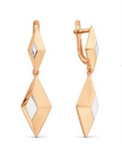 Серьги золотые без вставок. Вес 3,02 г. MG251
