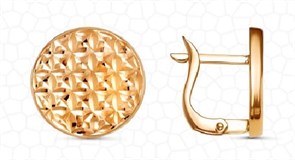 Серьги золотые без вставок. Вес 2,98 г. MG259