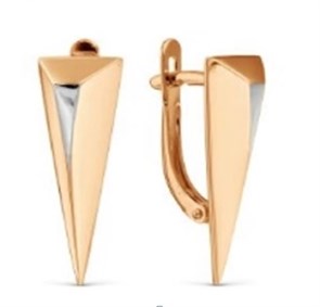 Серьги золотые без вставок. Вес 2,53 г. MG265
