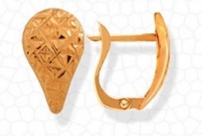 Серьги золотые без вставок. Вес 1,59 г. MG266