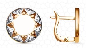 Серьги золотые без вставок. Вес 3,11 г. MG270