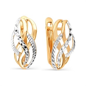 Серьги золотые без вставок. Вес 2,17 г. MG294