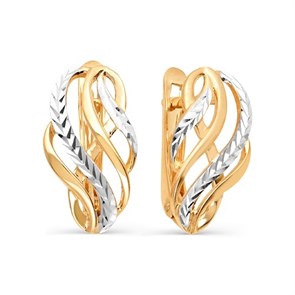 Серьги золотые без вставок. Вес 2,16 г. MG297