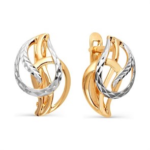 Серьги золотые без вставок. Вес 2,17 г. MG312