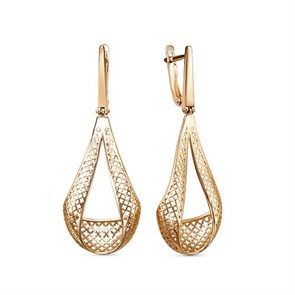 Серьги золотые без вставок. Вес 4,98 г. MG313