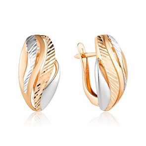 Серьги золотые без вставок. Вес 3,23 г. MG316