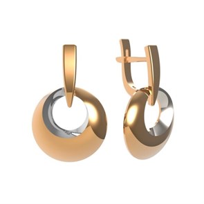 Серьги золотые без вставок. Вес 4,17 г. MG318