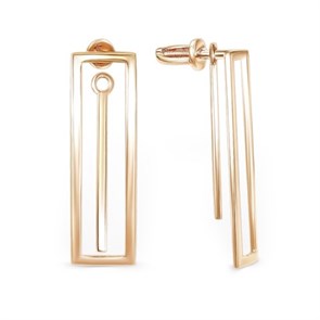 Серьги золотые без вставок. Вес 3,63 г. MG319