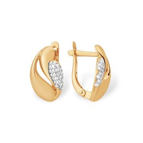 Серьги золотые с прелестными вставками. Вес 2,86 г. MG363