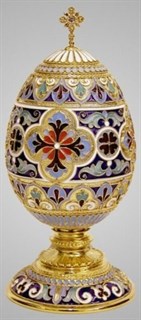 Яйцо пасхальное филигрань эмаль на подставке золочение 228496