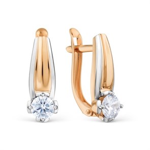 Серьги золотые с прелестными вставками. Вес 2,86 г. MG371