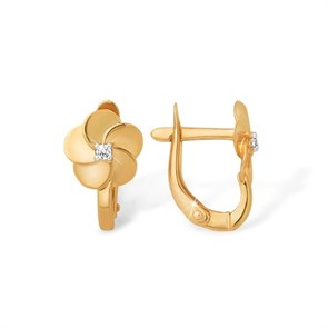 Серьги золотые с прелестными вставками. Вес 2,86 г. MG372