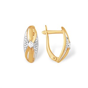 Серьги золотые с прелестными вставками. Вес 2,86 г. MG378