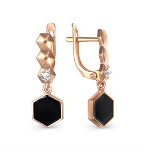 Серьги золотые с прелестными вставками. Вес 2,86 г. MG381