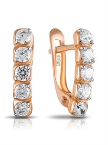 Серьги золотые с прелестными вставками. Вес 2,86 г. MG385