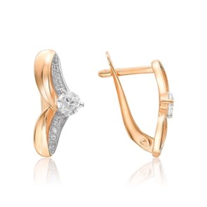 Серьги золотые с прелестными вставками. Вес 2,86 г. MG387
