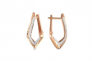 Серьги золотые с прелестными вставками. Вес 2,86 г. MG394