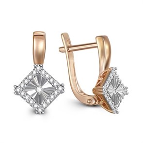 Серьги золотые с прелестными вставками. Вес 2,86 г. MG395