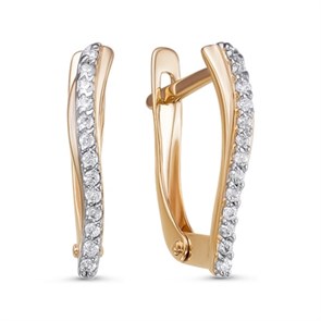 Серьги золотые с прелестными вставками. Вес 2,86 г. MG397