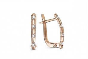Серьги золотые с прелестными вставками. Вес 2,86 г. MG399