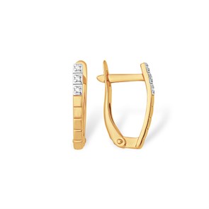 Серьги золотые с прелестными вставками. Вес 2,86 г. MG402