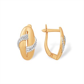 Серьги золотые с прелестными вставками. Вес 2,86 г. MG457