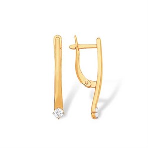 Серьги золотые с прелестными вставками. Вес 2,86 г. MG461