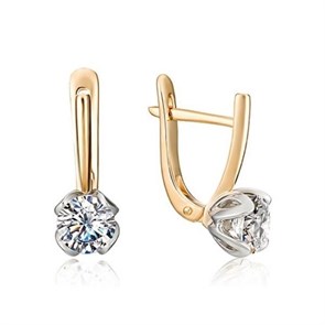 Серьги золотые с прелестными вставками. Вес 2,86 г. MG465