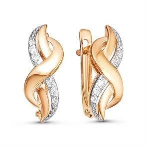 Серьги золотые с прелестными вставками. Вес 2,86 г. MG538