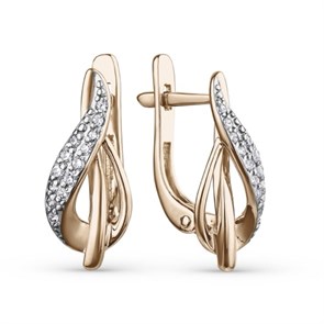 Серьги золотые с прелестными вставками. Вес 2,86 г. MG539