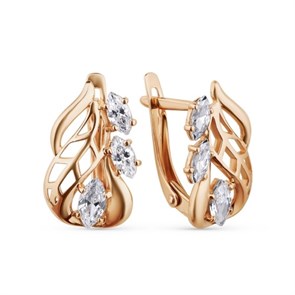 Серьги золотые с прелестными вставками. Вес 2,86 г. MG540