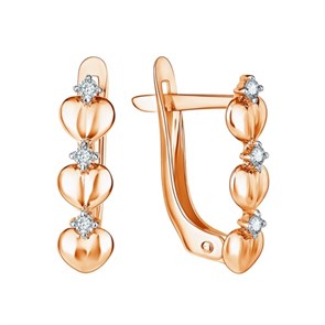 Серьги золотые с прелестными вставками. Вес 2,86 г. MG542